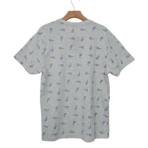 Hurley T-Shirt Mens Small Gray Short Sleeve Crew Neck Allover Logo Cotton Blend - Picture 4 of 12